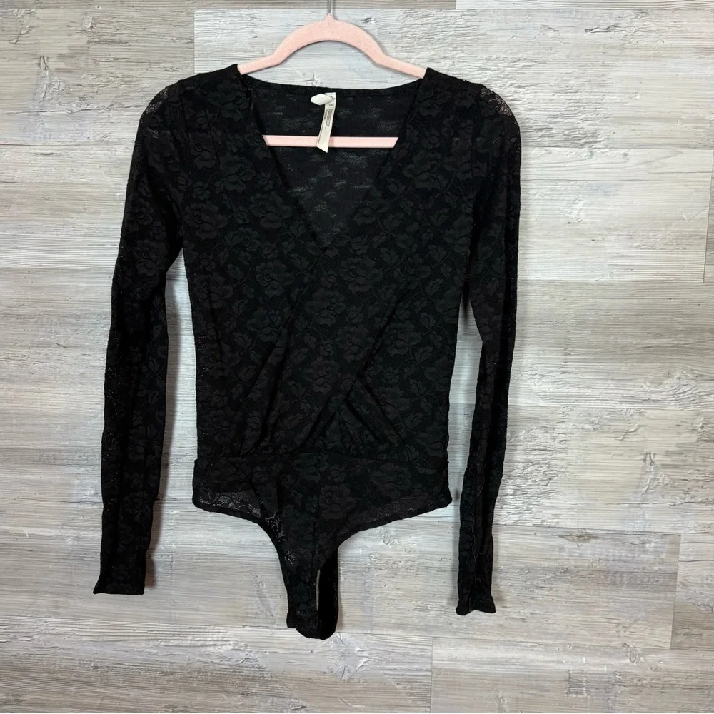 Intimately Free People Black Lace Bodysuit
